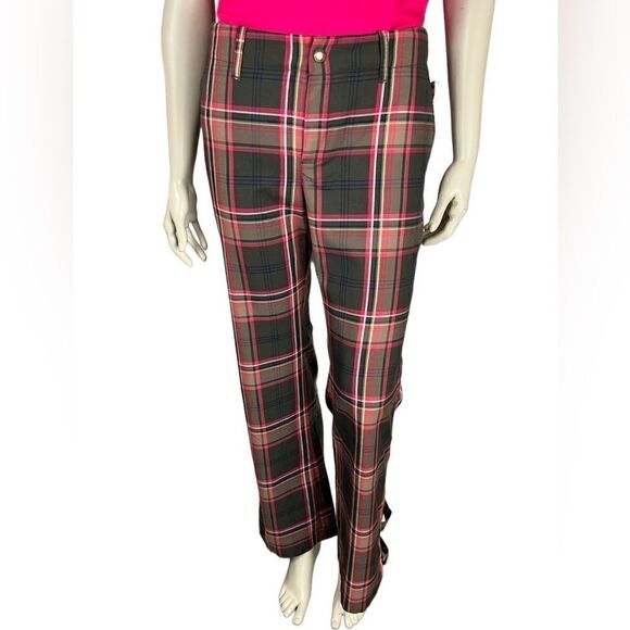 Vintage Tommy Hilfiger F/F Plaid Pants w/Tabbed Legs for Straight or Wide Look 8 - Picture 1 of 14